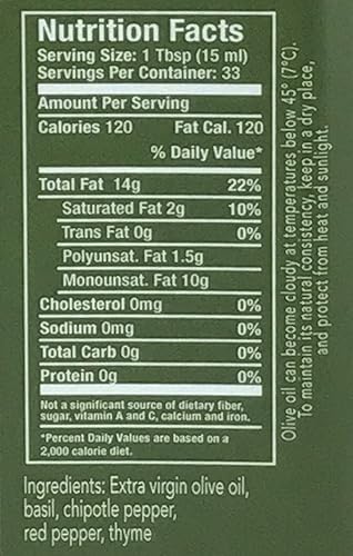 Miniatura 10 de Aceite de Oliva Prensado en Frío Extra Virgen con Sabor Mediterráneo 500 Ml (17 Oz) (Sabor de Romero, Tomillo y Albahaca)