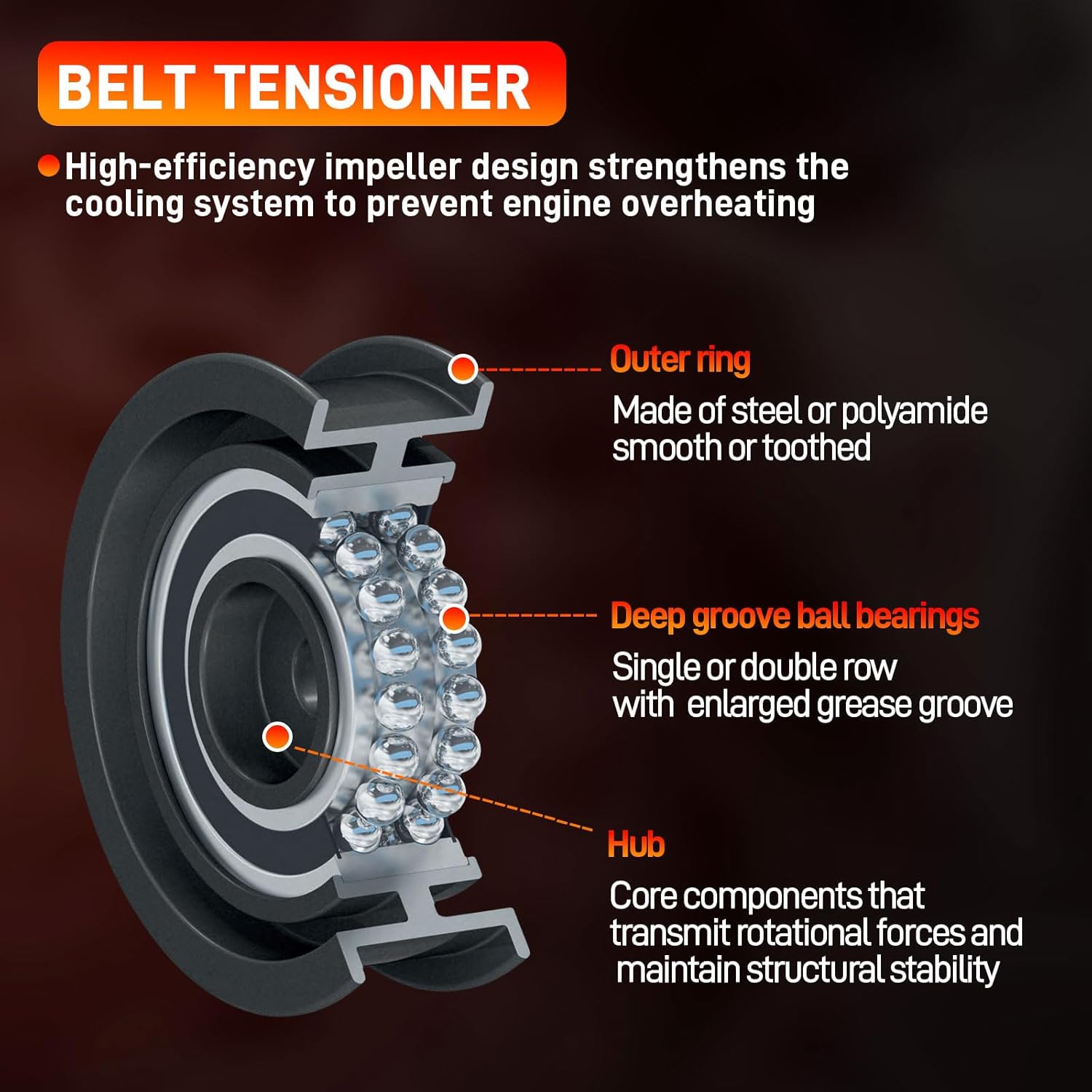 Timing Belt Kit w/Water Pump Tensioner & Seals Compatible with Honda Civic Acura EL 2001-2005 L4 1.7L Replace#TS26312 TBK220WP
