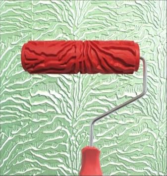 BUUEERR 7" DIY Patterned Paint Roller Decorative Rubber Roller Decorative Art Roller Texture Roller with Plastic Handle - More Than 300 Patterns Pattern AE5