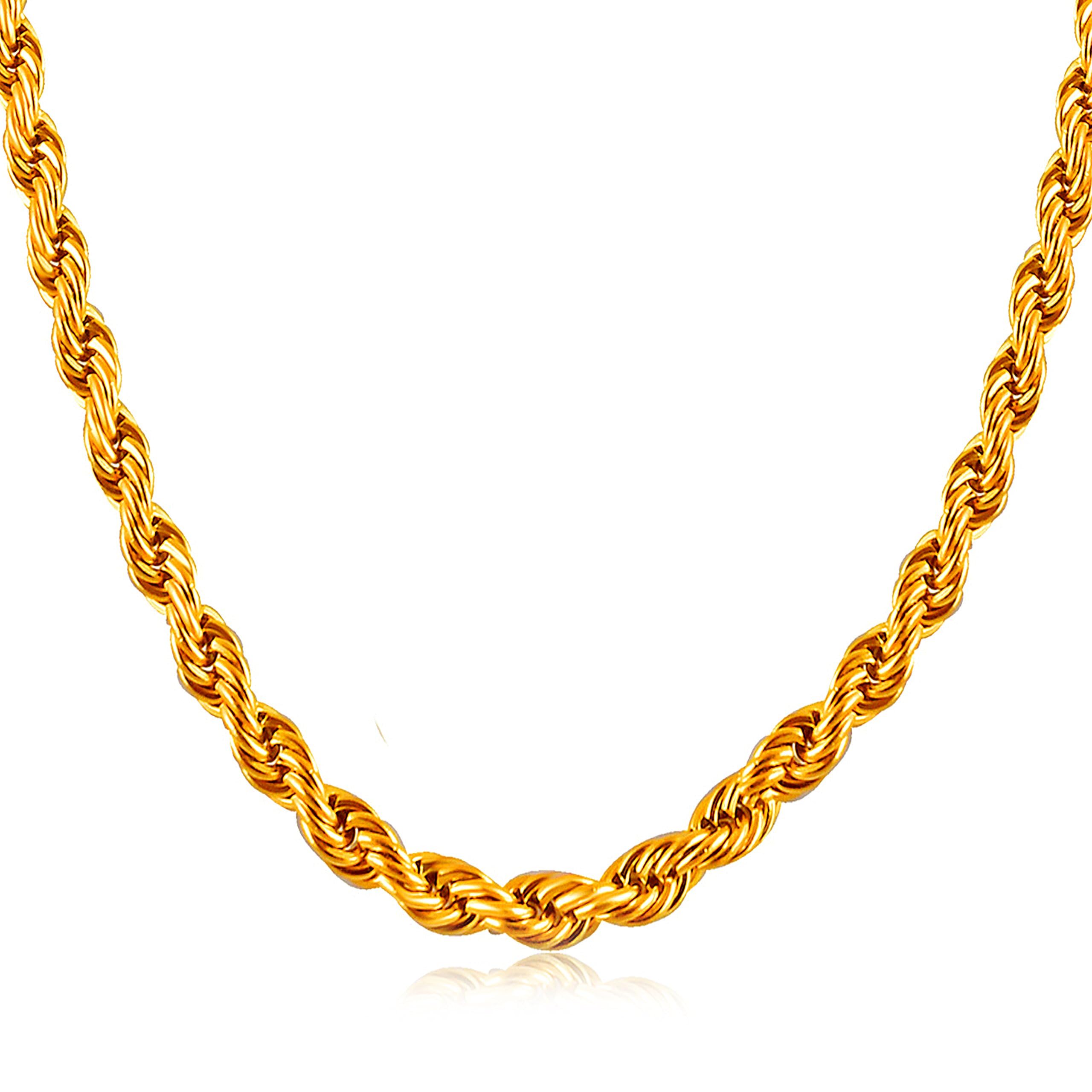 Elegant Gold-Pleated Rope Design Chain Neckalce for Men & Boy's-image-36