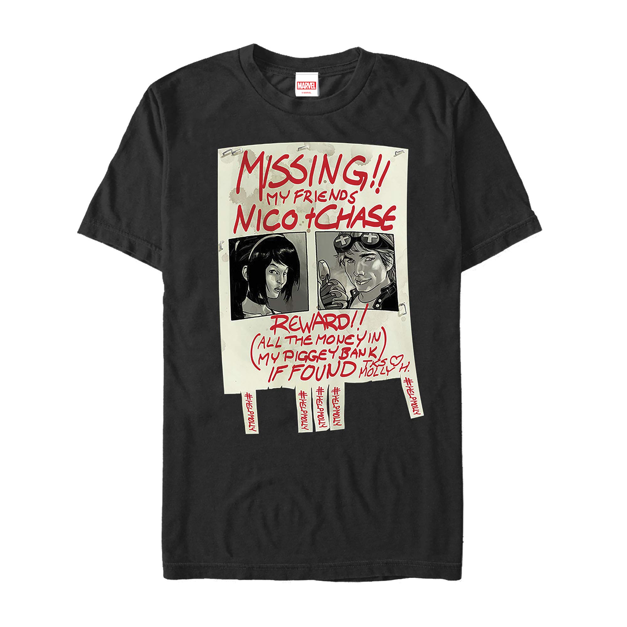 T-shirt Marvel Runaways Missing Poster pour éviter les hauts sans style