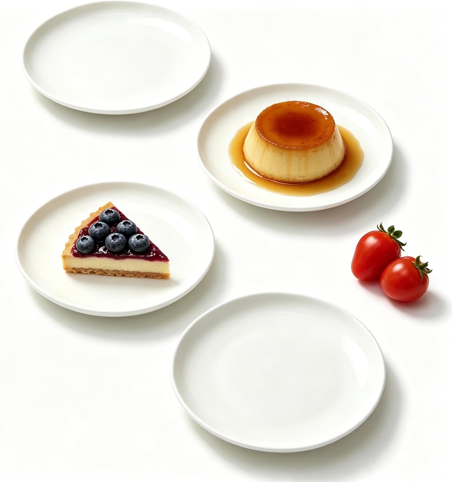 5.6" Catering Ceramic Appetizer Plate, Small Dessert Plates Set of 4