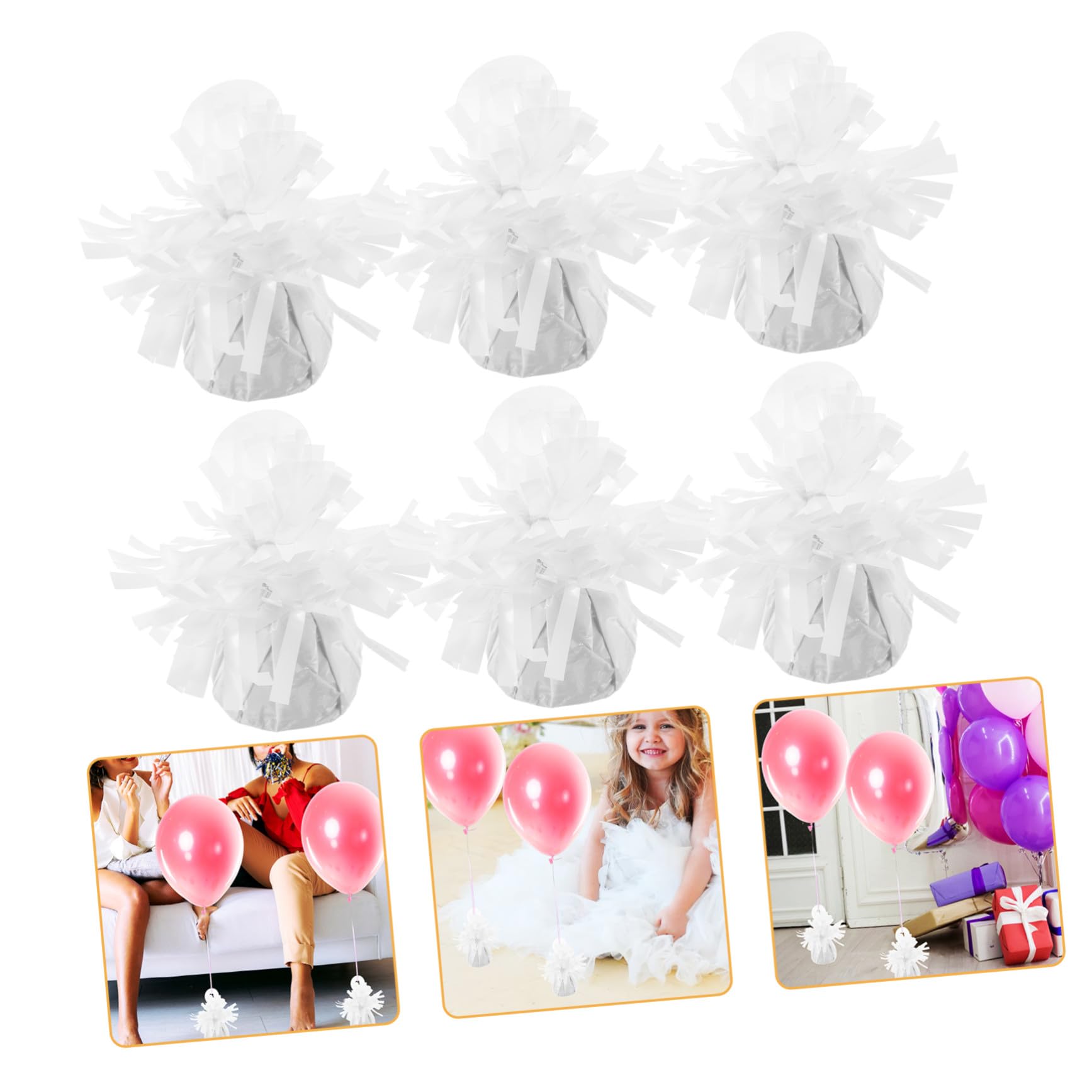 Pesi per Palloncini Pendente, 6 Pezzi, Pvc e Cemento