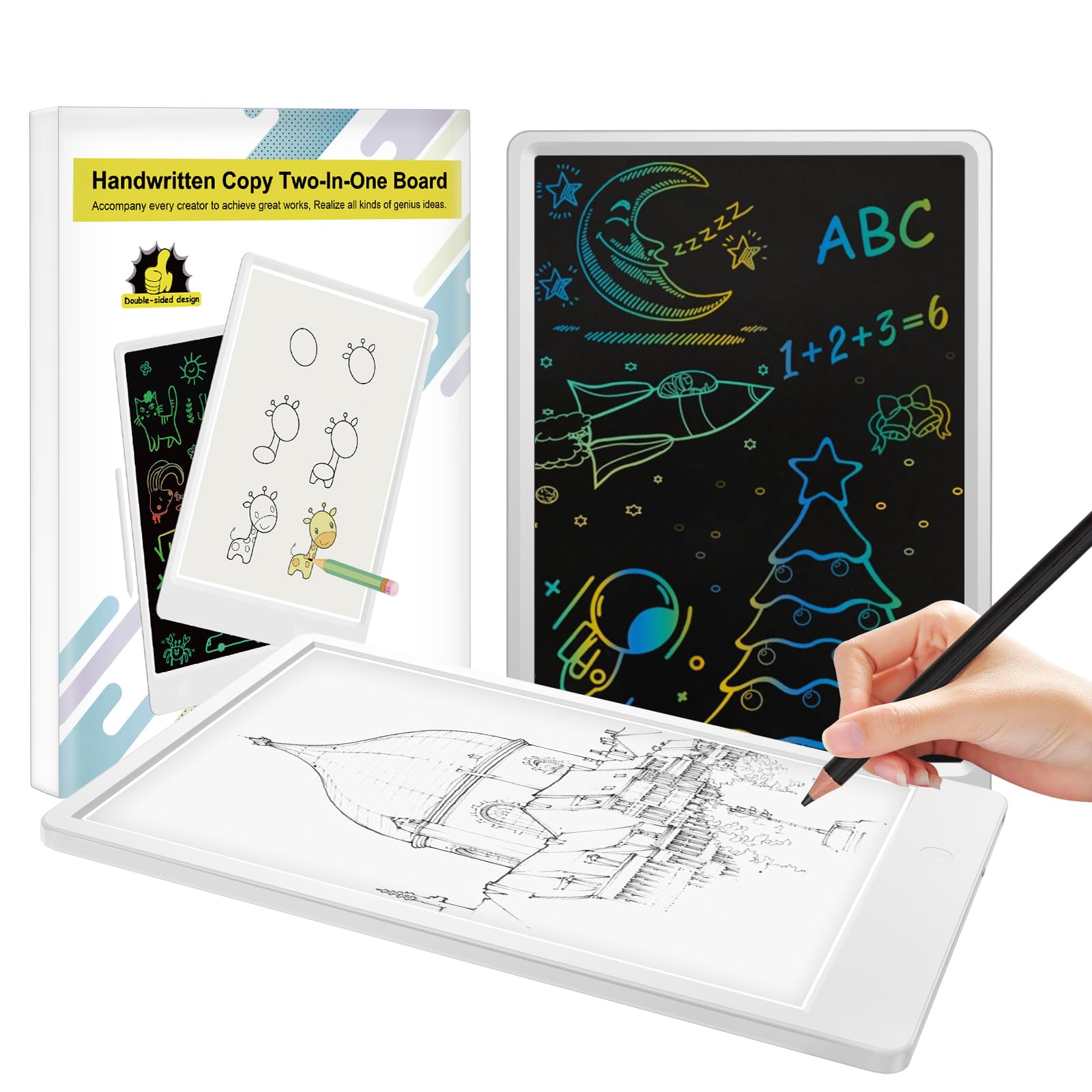 Best Educational Gift – Kids Tracing Light Pad with Bonus LCD Doodle Board for Drawing & Writing, Screen-Safe Toy for Early Skills & Creativity