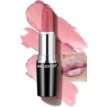 Anglicolor Glitter Bright Pink Lipstick High-Impact, Lightweight & Hydrating, Full-Coverage Metallic Color, Shine Gift For Women/Girls #13 BABY ANGEL