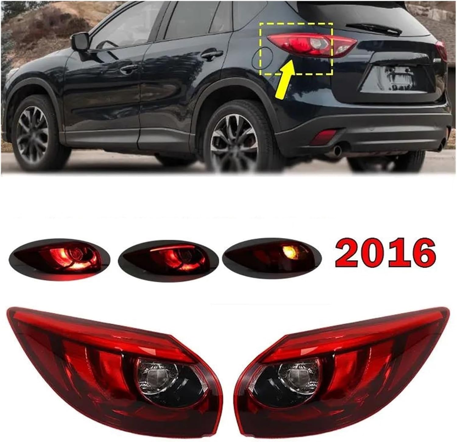 Rear Tail Light Lamp Lenses for Mazda Cx-5 2016 Taillight Assembly MA2804119 Car Accessories LED Tail Light Reversing Lamp Stop Brake