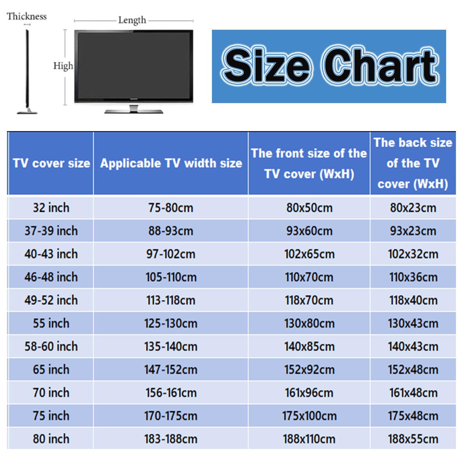 FANSU 3D Scenario Copertura Antipolvere per TV Universale 32-80 Pollici Nordico 40-43 Pollici