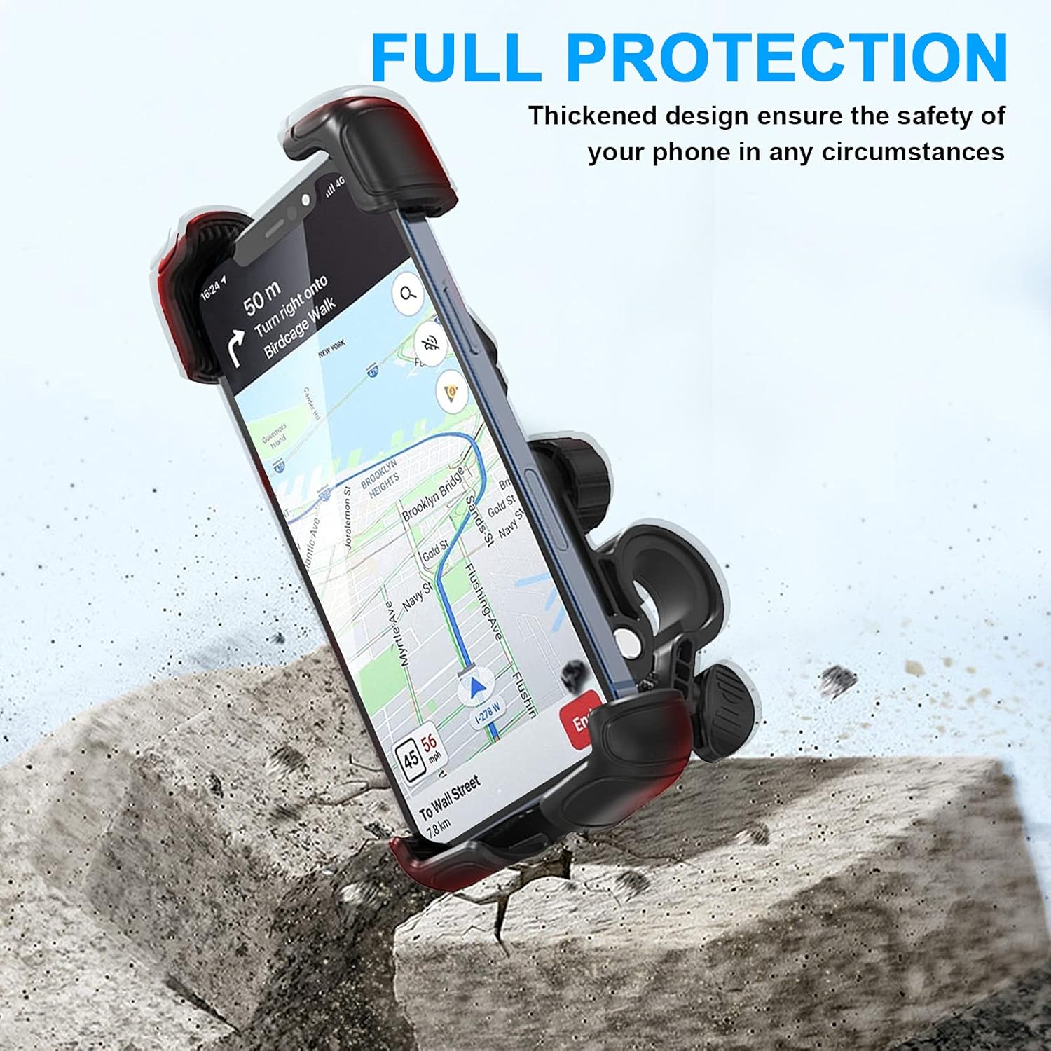 Bike Phone Mount for Motorcycle, All-Round Adjustble Bike Phone Holder Handlebars Fits iPhone 12 Pro Max/11 Pro/XR/XS MAX,Galaxy S20/S10/Note 10 and All 4.7-7.1inches Devices : Automotive