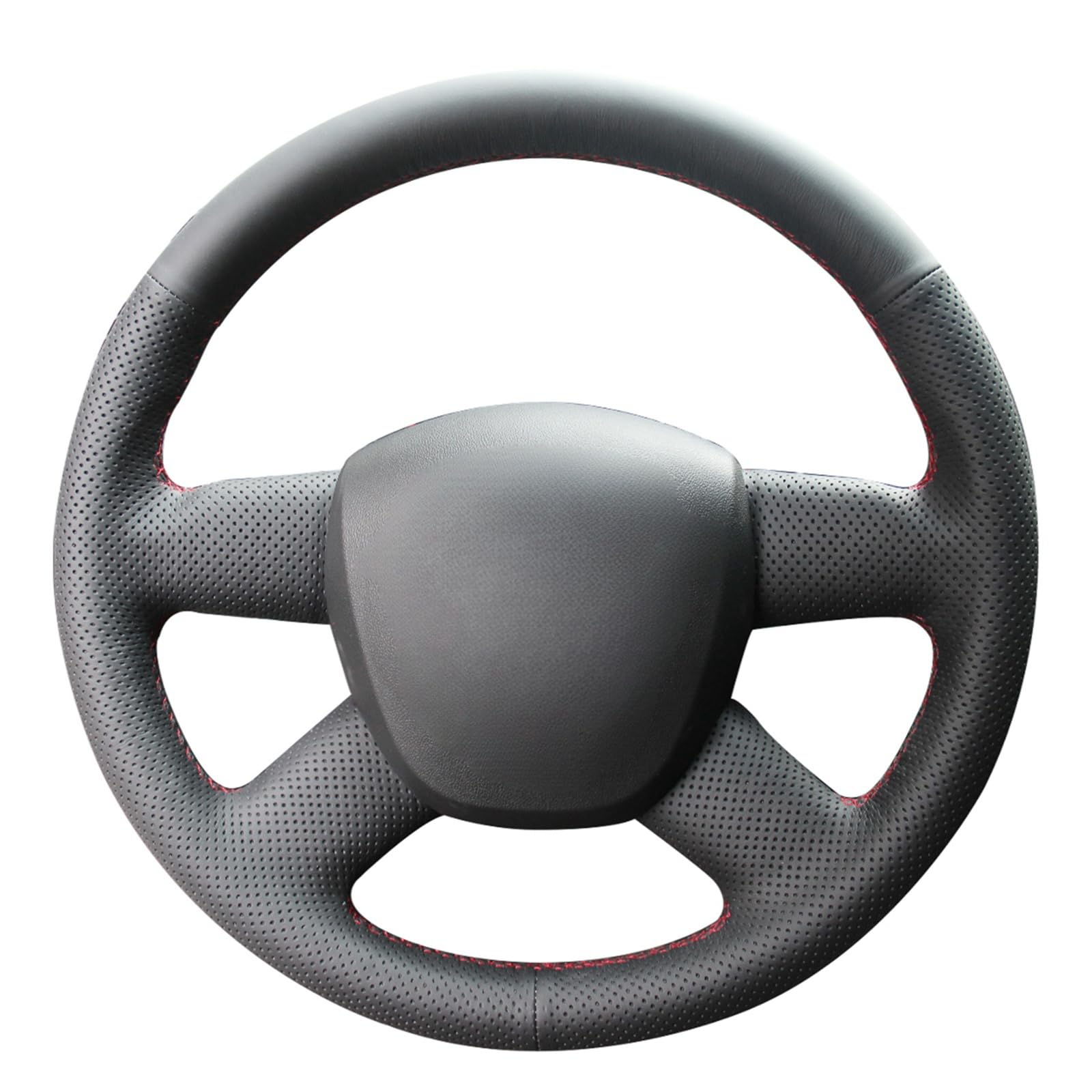 MEWANT Passgenauer Lenkradbezug zum Nähen für Audi A3 | Audi A3 (8P) Sportback A4 (B8) A4 (B7) A6 (C6) 4-Speichen / Ohne Multifunktionstaste / Lenkradzubehör / Audi A3 A4 A6