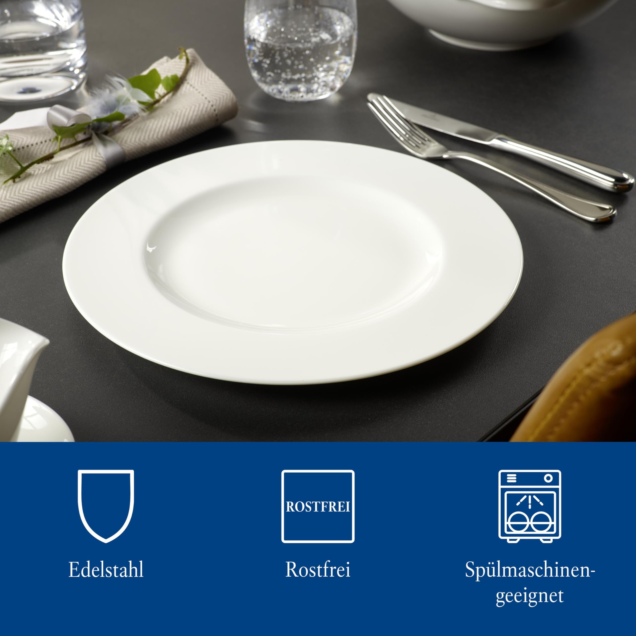 Villeroy & Boch - Edelstahl Besteckset 24-teilig, Spülmaschinenfest für 6 Personen - Klassisch Elegantes Besteck für Alltag und Festessen