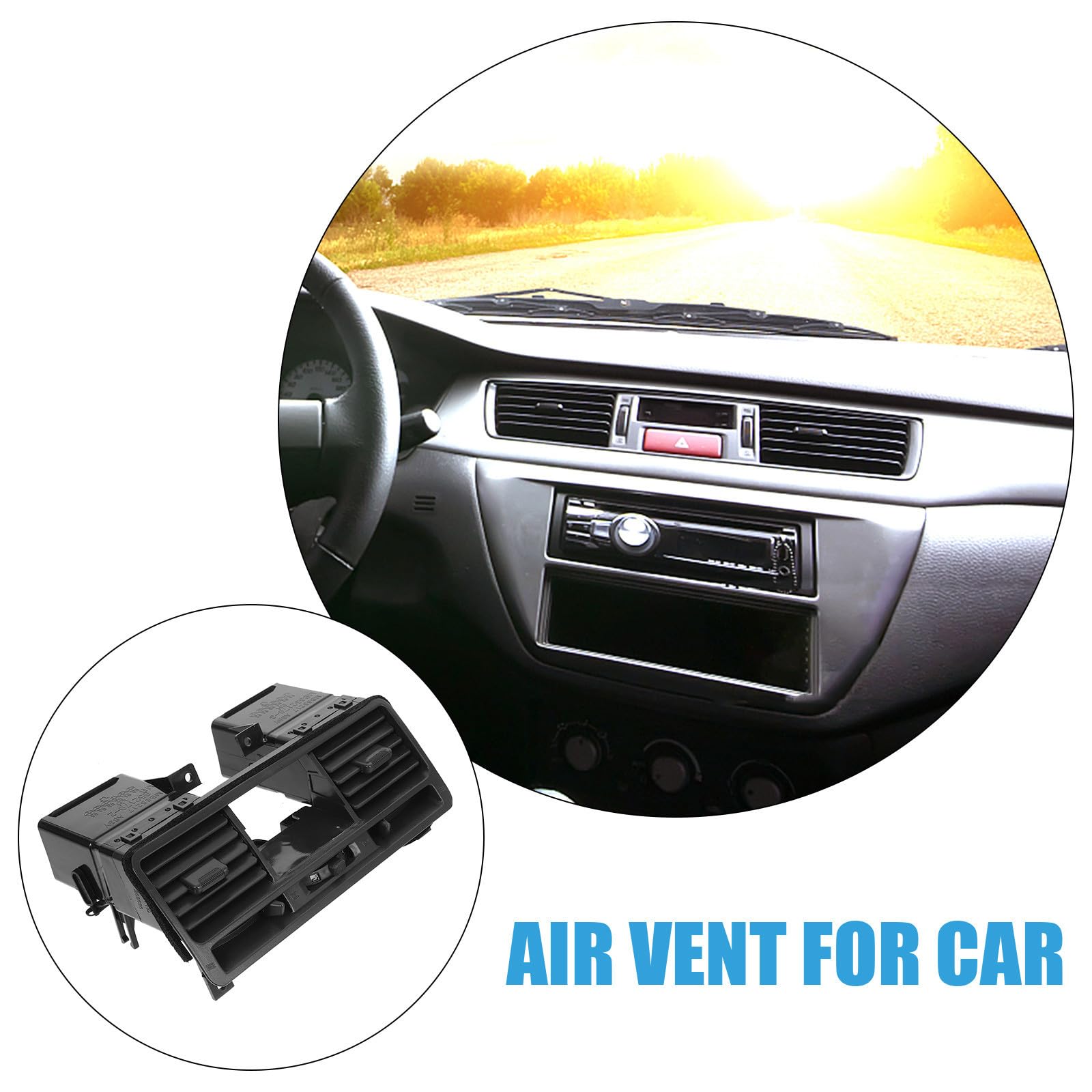 PACKOVE Rejilla de Ventilación durante Fiesta Verano de Abs Negro para Coche Fácil de Instalar y Resistente, Adecuado para Ventilación de Salida de Aire en Tablero