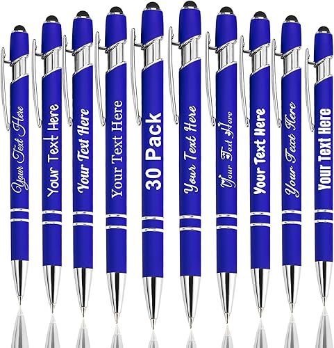 Miniatura 45 de Hasta 300 bolígrafos personalizados a granel con nombre personalizado con grabado gratis, puntas de lápiz capacitivo grabado, bolígrafo para Púrpura