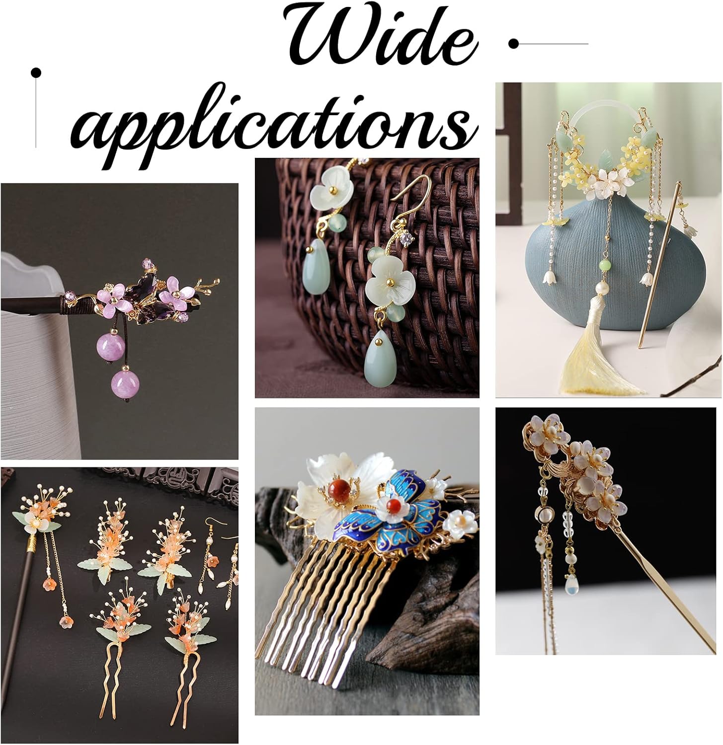 arricraft 150 Pcs Flower Beads Caps, 3 Styles Resin Flower Bead End Caps Multi-Petal AB Spacer Loose Beads for DIY Craft Necklaces Bracelets Jewelry Making - Image 6