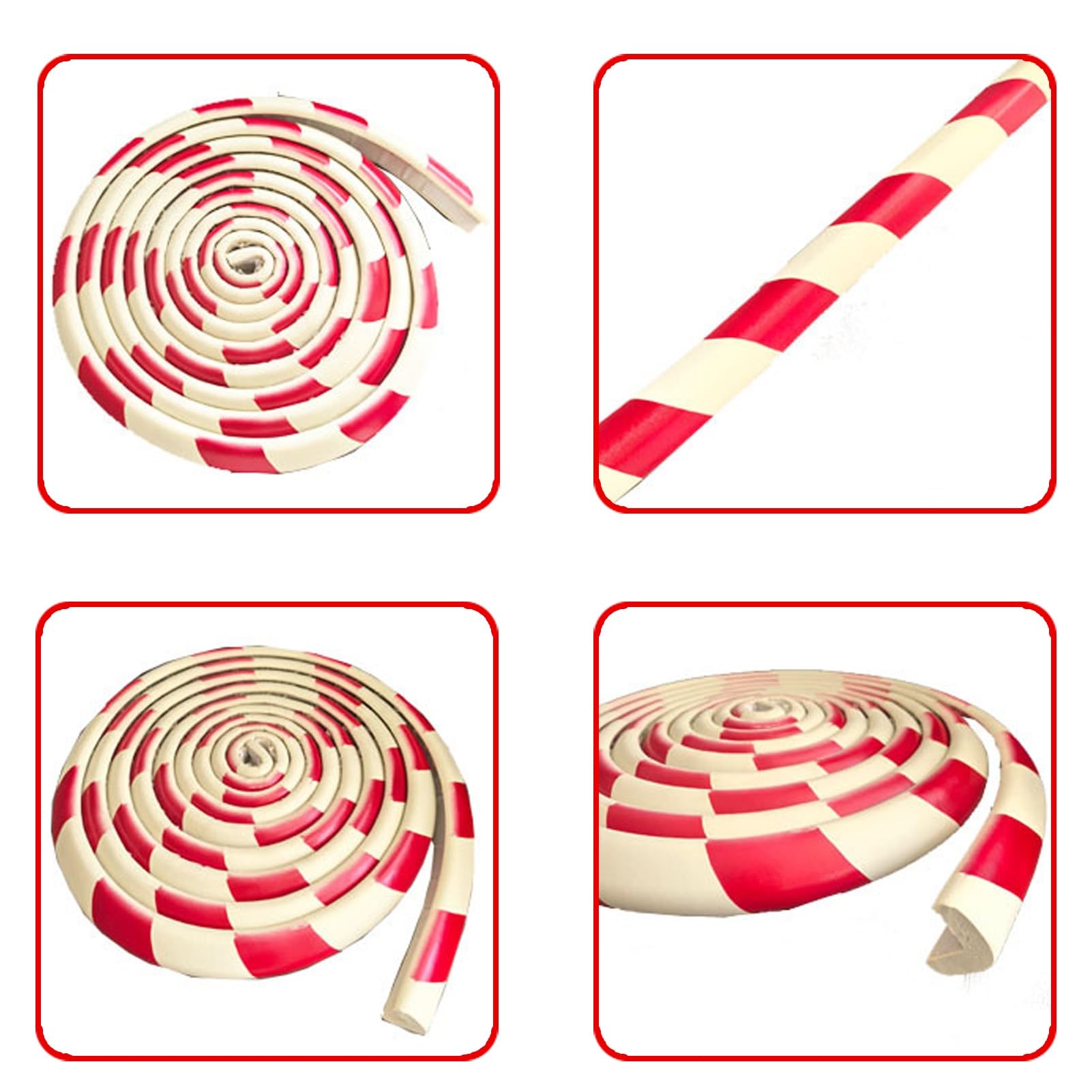 Paraspigoli per bordi da parete, protezione in schiuma di gomma tipo L, strisce di avvertimento industriali autoadesive per garage, magazzini, fabbriche (508 cm, rosso bianco)