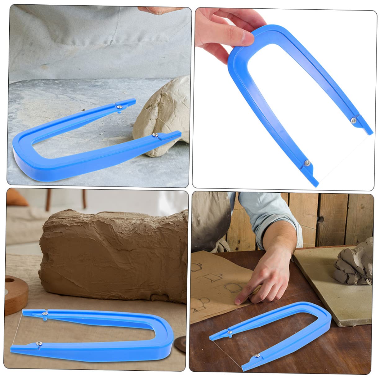 DOITOOL 2 Set Strumento per Taglio Argilla con Filo Utensile per Modellatura E Rifinitura Argilla Strumento Pratico per DIY E Scultura Ceramica 2 Pezzi * 2