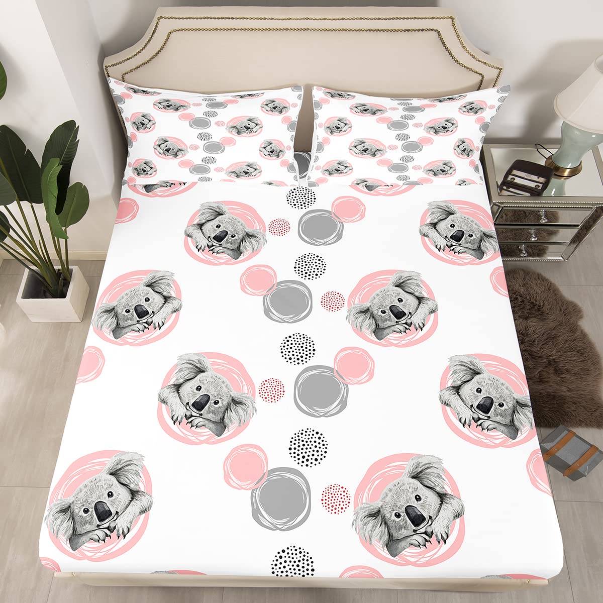 Erosebridal Kids Cute Koala Bed Sheets 