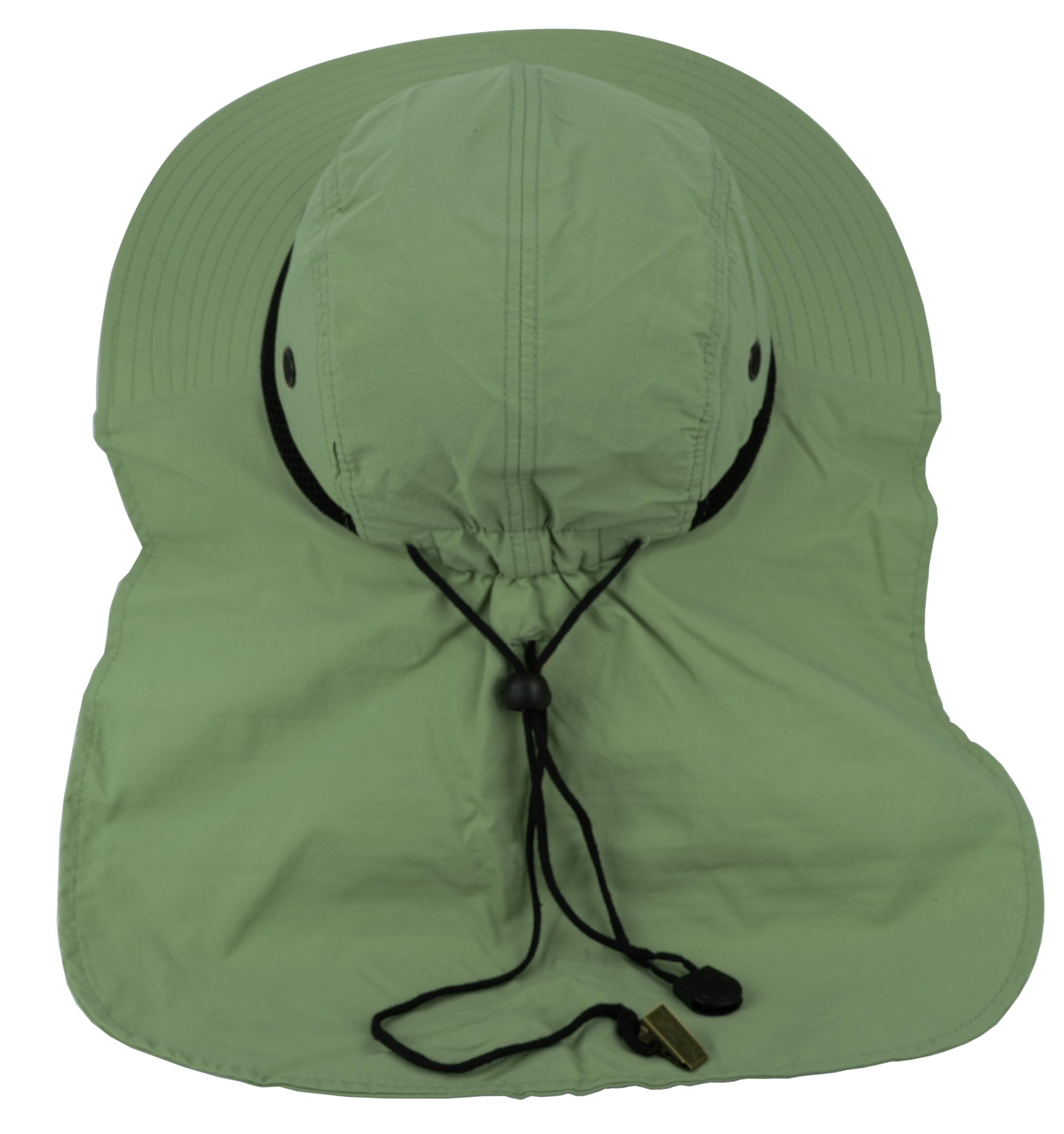 Sombrero de ala ancha para hombres y mujeres, con solapa para el cuello, impermeable, protección UPF50, pesca, senderismo, safari, Verde -Oliva, talla única