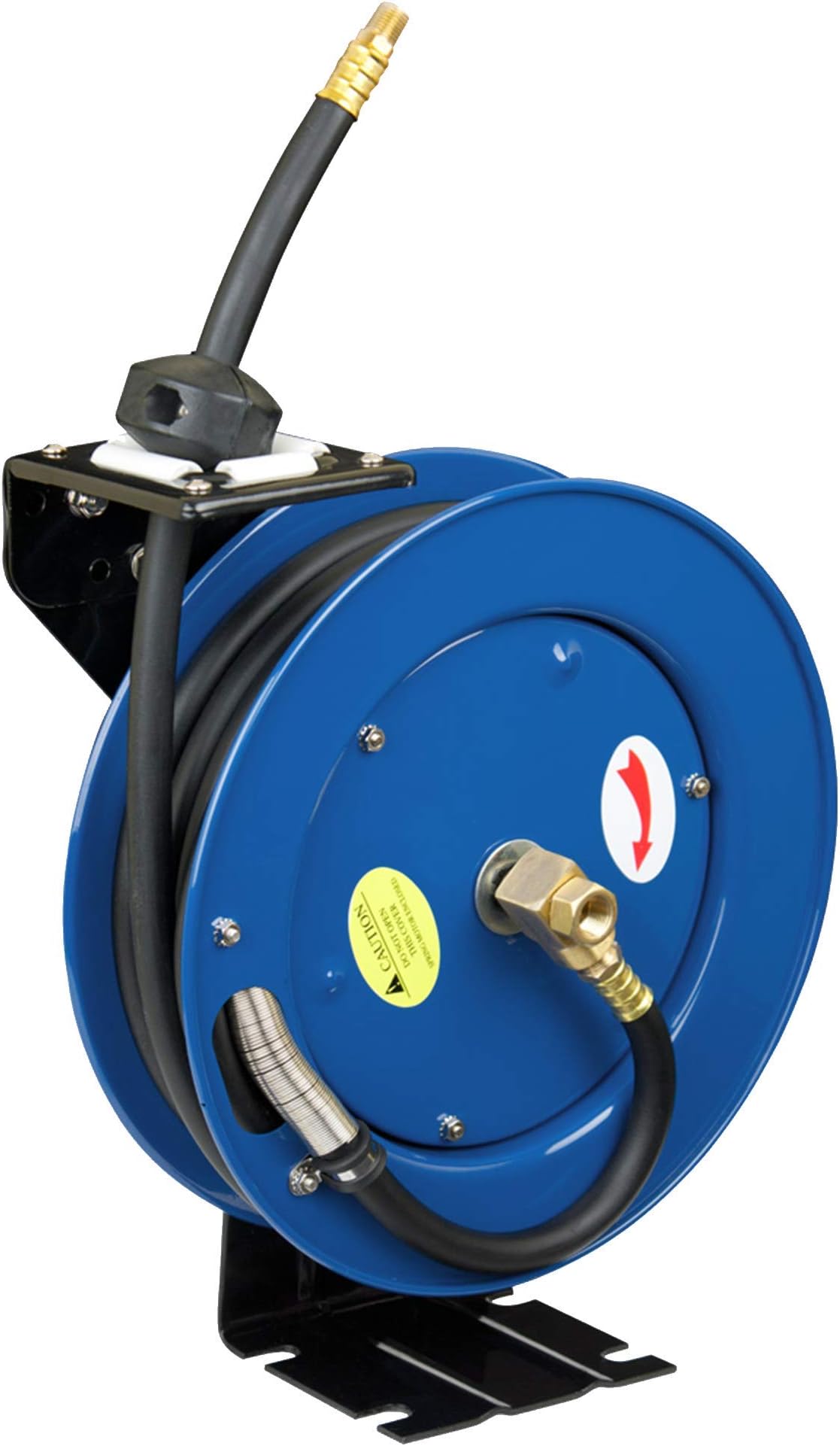 Cyclone Pneumatic 3/8 in x 25ft, Retracable Air Hose Reel, All-Steel, German-Made Hose w/Automatic Rewind, Auto Shop, Garage, CP3634