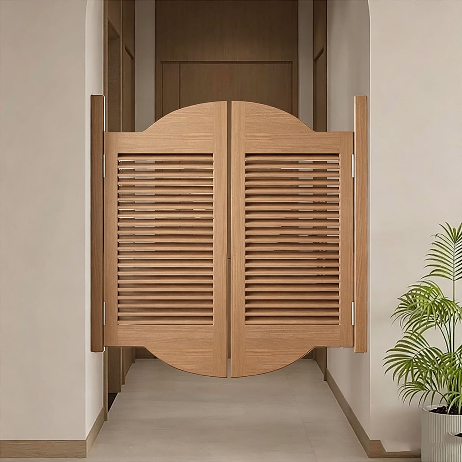 Puertas batientes Estilo Retro Salón Puerta batiente de Madera Maciza