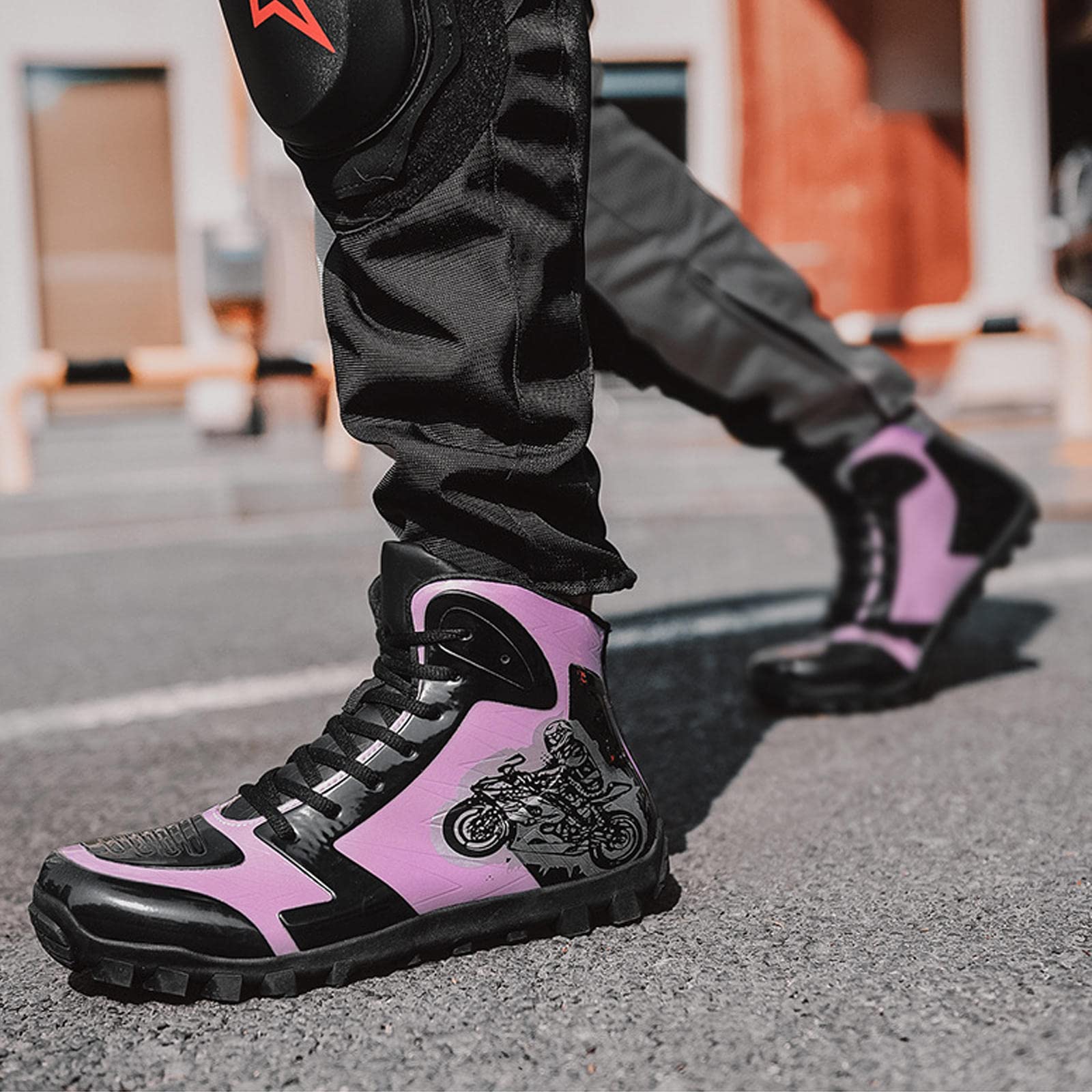 Amazon.co.jp: オートバイスニーカーバイクライダーシューズ革