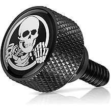 AMAZICHA Stainless Seat Bolt Fender Rear Seat Screw Skull Pattern Black 1/4"-20 Thread Compatible with 1997-2026 Harley Davidson Touring XG XL Dyna Softail Sportster CVO Fatbob