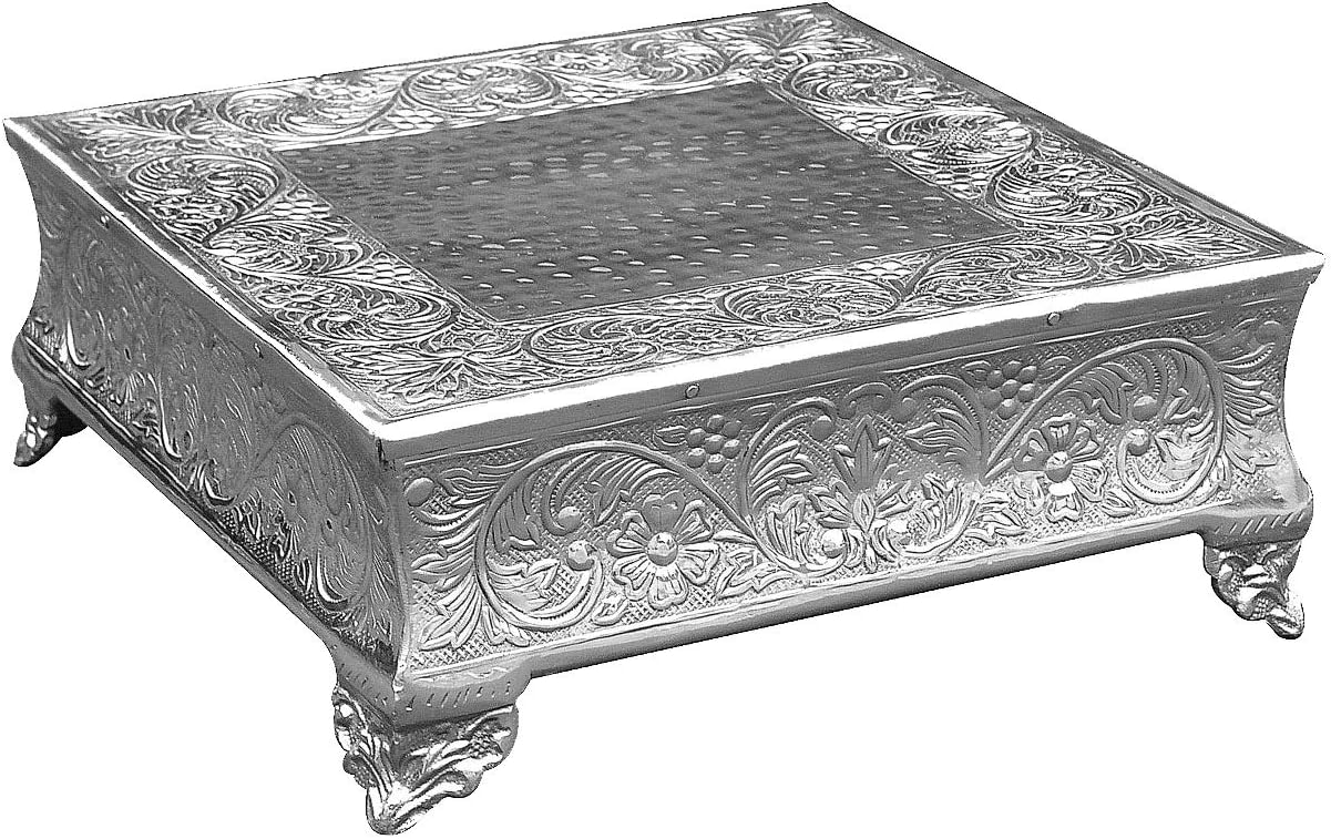 GiftBay Creations 75112S Wedding Square Cake Stand, 12