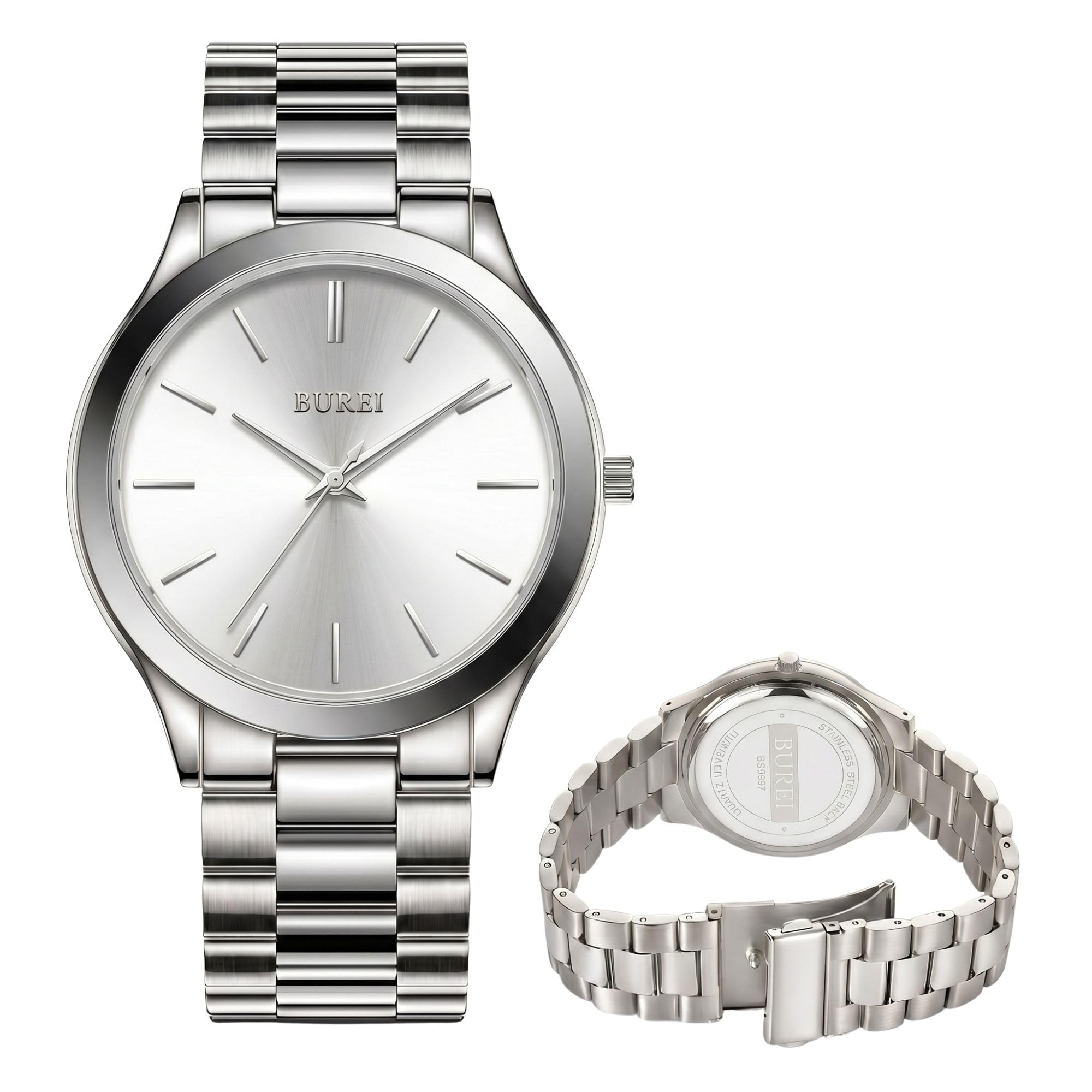 Men's Wrist Watch, Analog Stainless Steel Dress Waterproof Quartz Watch for Men with Japanese Movement,Refined Gifts for Men, Boyfriend, Husband, Dad