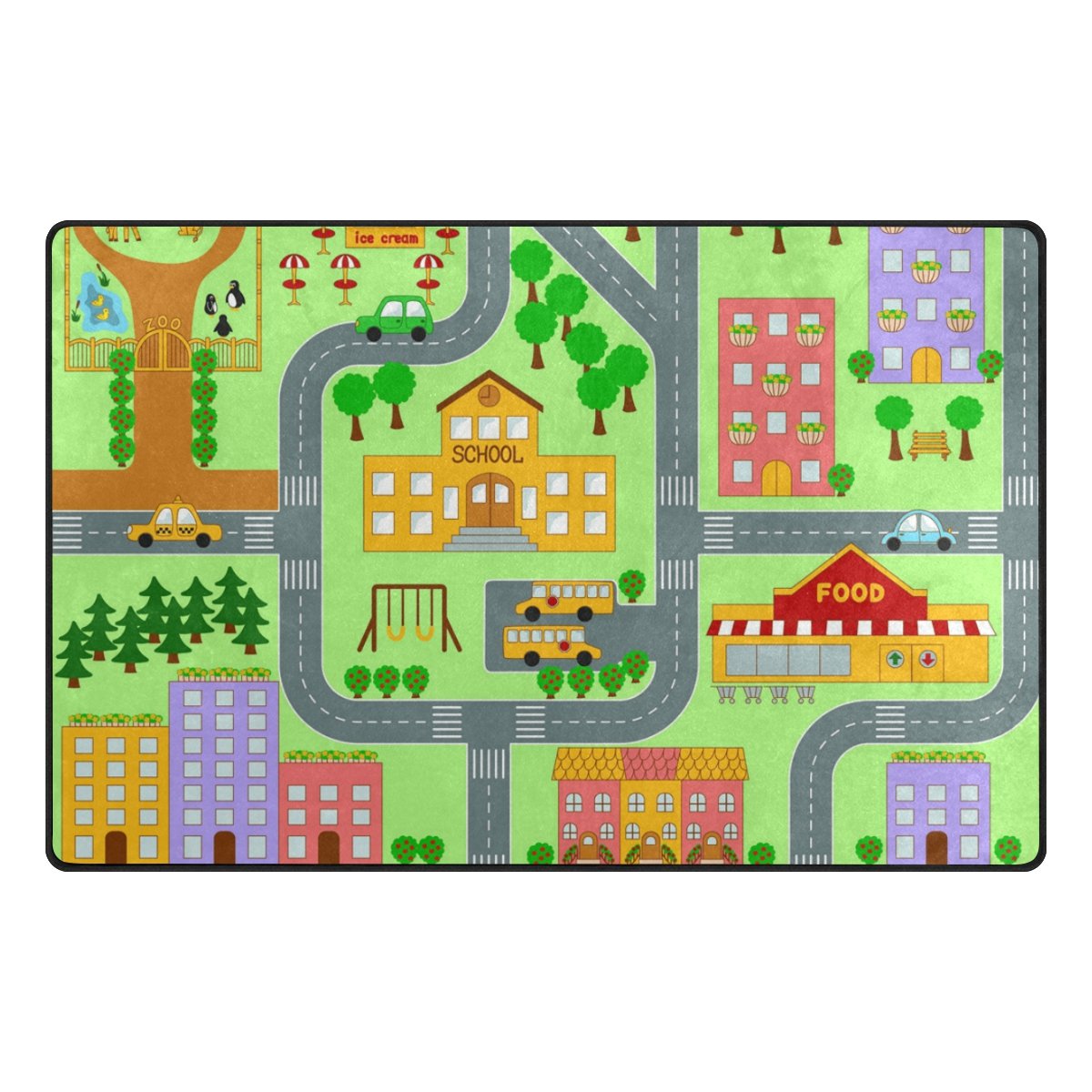 Amazon Com Yzgo City Street Map Kids Children Area Rugs Non Slip Floor Mat Resting Area Doormats Baby
