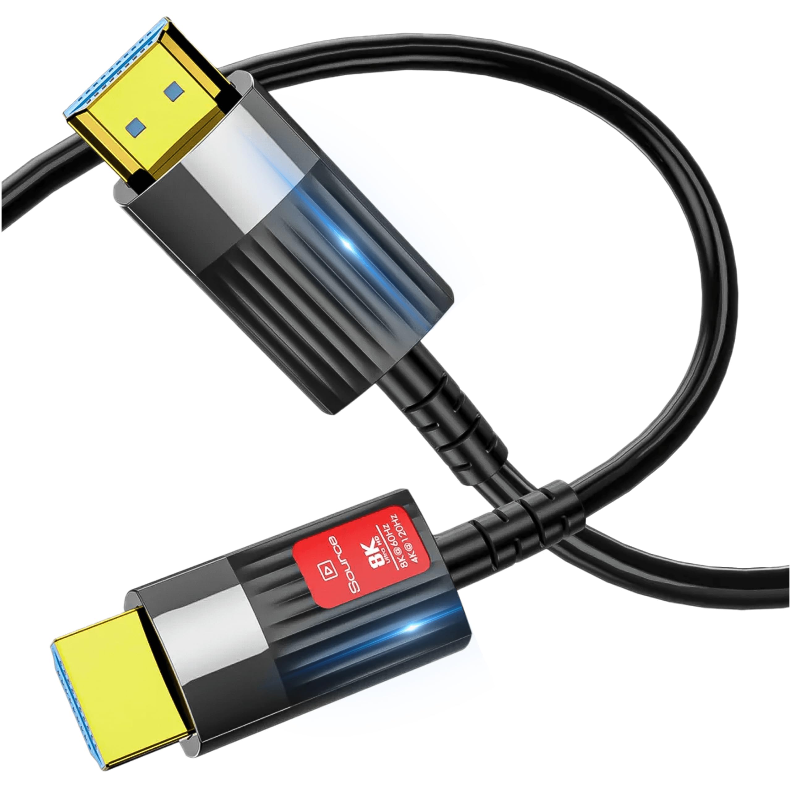 Reagle Cable óptico HDMI 2.1, 10 m, 48 Gbps, AOC 8K, 60 Hz, 4 K, 120 Hz, HDR 48 Gbit/s, DolbyVision Dolby Atmos, compatible con TV, consola, tarjetas gráficas RTX 30xx y RX 6xxx