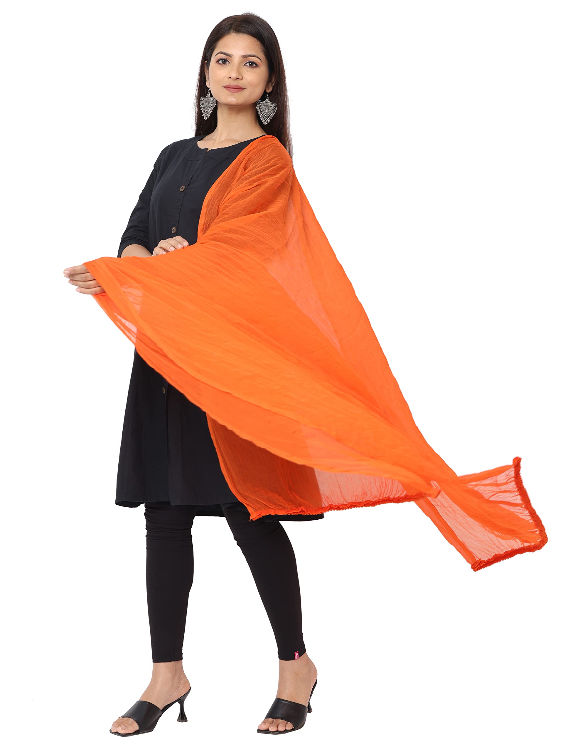 2.25 Meters Solid Chiffon Dupatta, Lightweight Designer Chunni, Scarf for Ethnic Wear, Casual Wear -Pack of 1-image-1