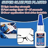 Vista 2 de Pegamento de plástico de 1.06 oz, súper pegamento para plástico, adhesivo transparente fuerte para miniaturas, modelo, PLA, impresión 3D, acrílico