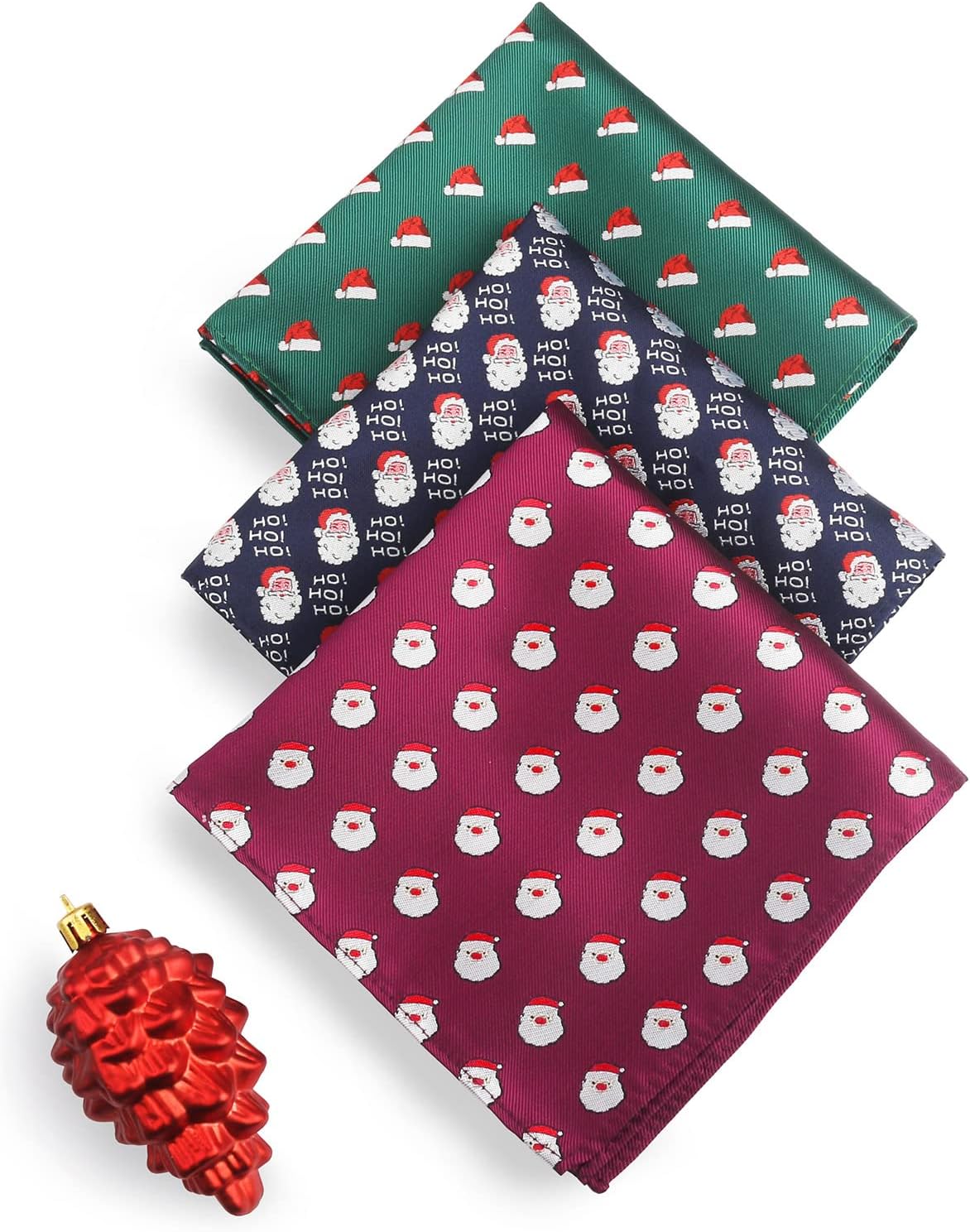 TaecMin Christmas Tie Mens Xmas Festive Ties and Pocket Square Set Funny Vacation Necktie for Men with Handkerchief