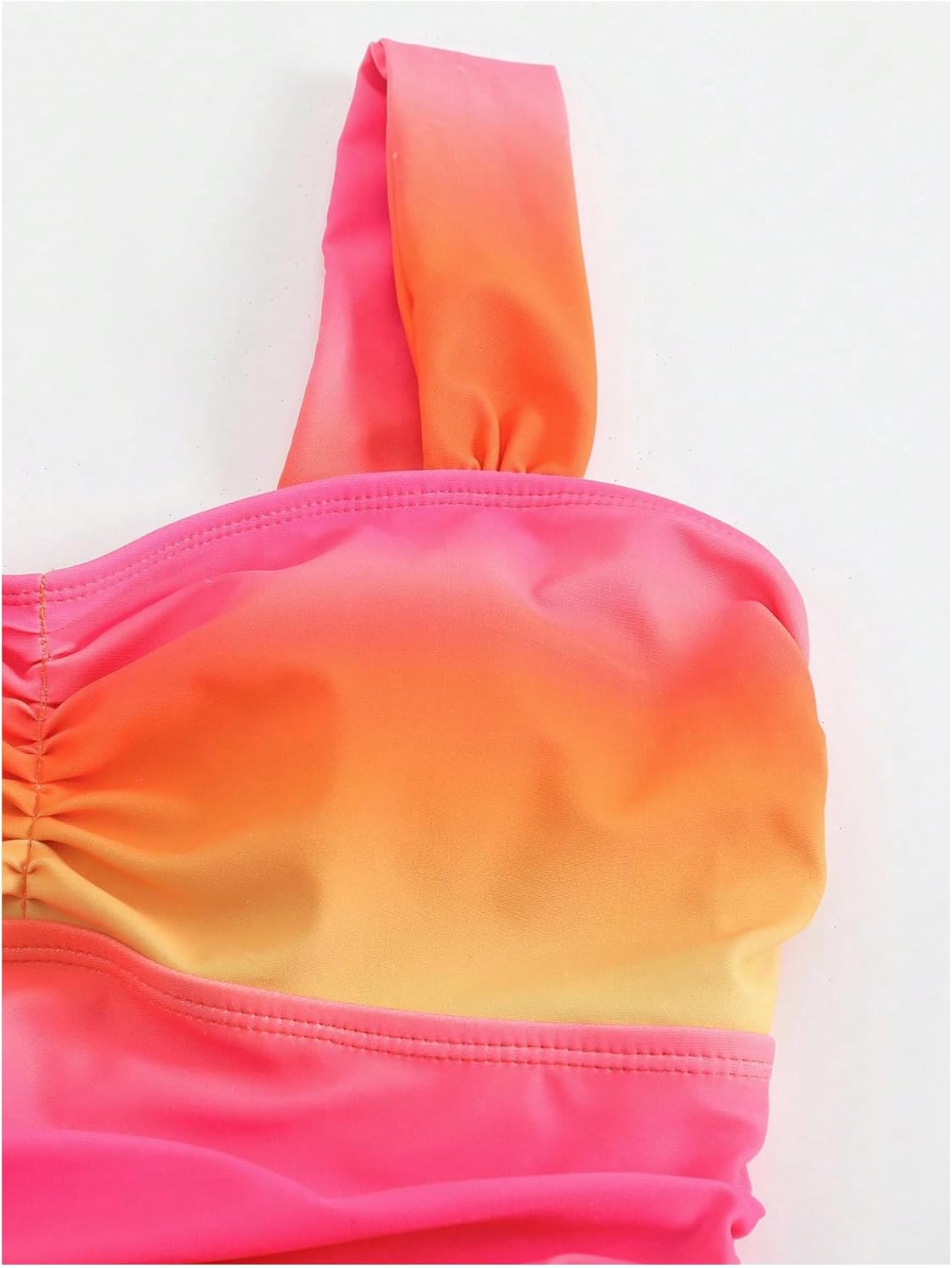 OYOANGLE Women's Ombre One Piece Swimsuit with Cover Up Knot Side Beach Long Skirts Swimwear - Image 3