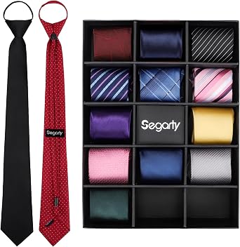 Segarty Neckties for Men, 14 PCS Classic Assorted Jacquard Neck Tie, Mens Pretied Ties Set for Formal Business Wedding