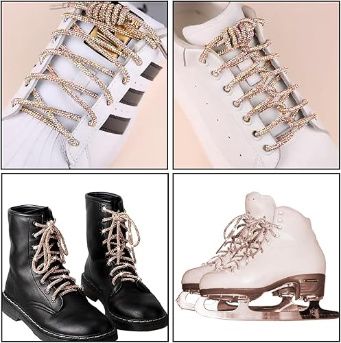 Miniatura 5 de PAMIR TONG Cuerda de purpurina con diamantes de imitación de 6 yardas de 0.17 pulgadas, cordones de brillo para zapatos, fabricación de joyas DIY