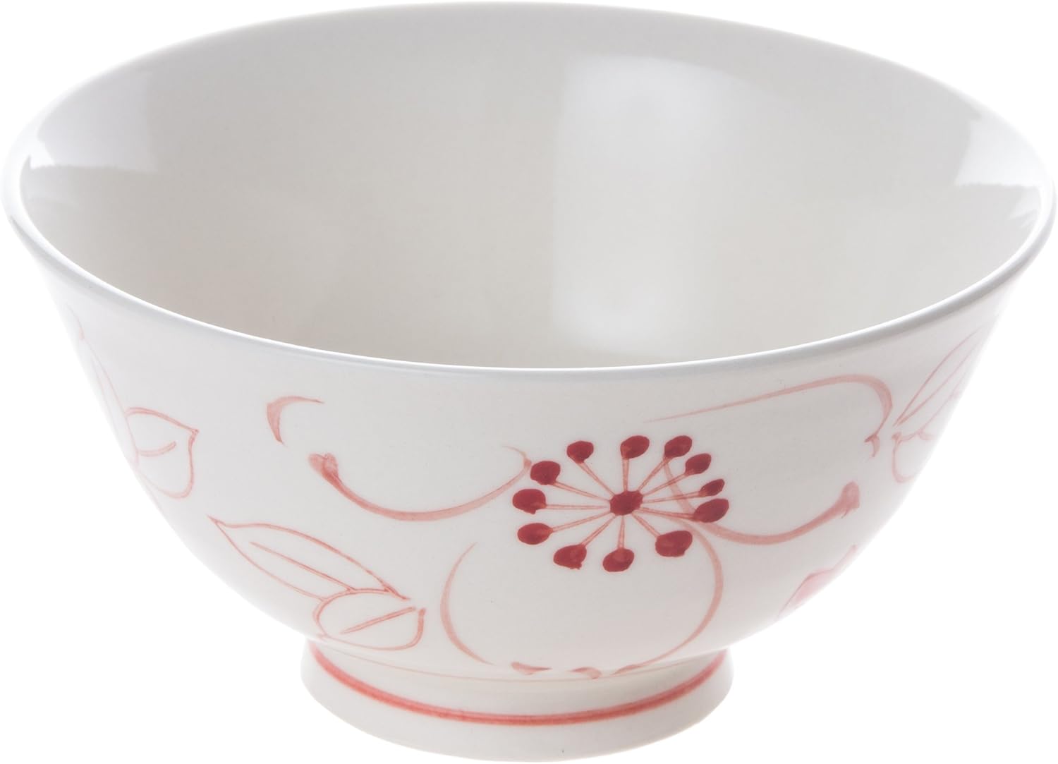 Ranchant Rice Bowl, Red, Diameter 4.6 x 2.4 inches (11.7 x 6 cm), Hand Made in Japan