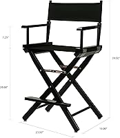 Vista 375 de Casual Home - Silla de director de 30 in, marco blanco, con lona color blanco, altura de barra