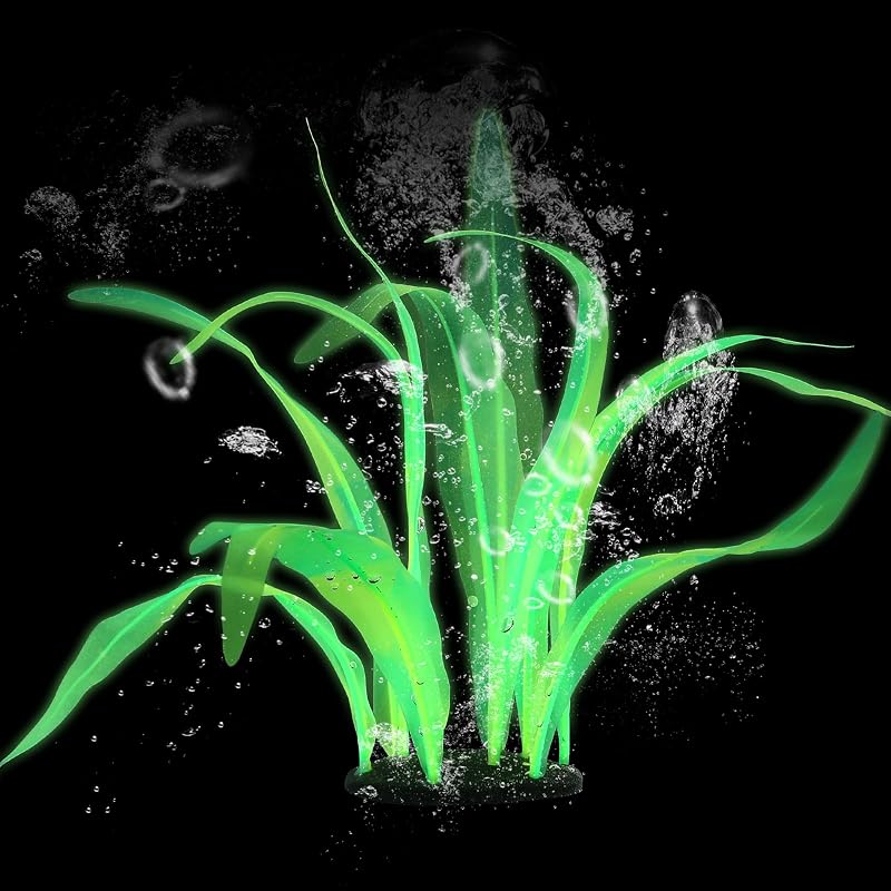 Planta artificial para aquário de silicone Styquenzer verde, 17,5 x 5,7 x 2,2 cm