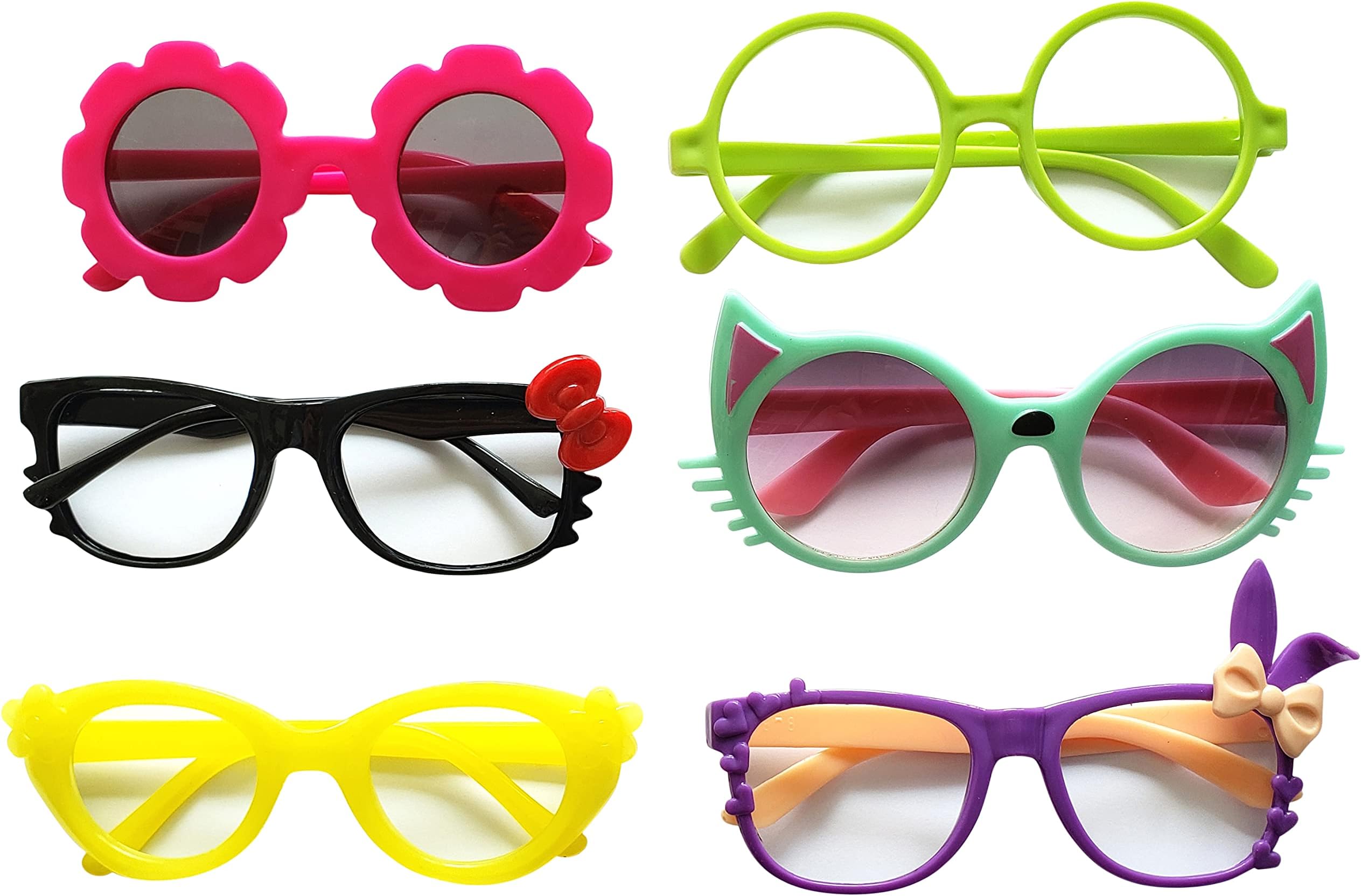 CRB FashionGlasses For Children Kids Boys Girls Stylish Cute Frame Without Lenses, Pack of 6 (Combo #2)