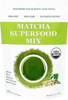 Cherie Sweet Heart Matcha Powder Green Superfood Mix, Non-GMO Mixed Greens, Plant Based, Focus & Energy, Organic Green Tea Powder, Natural Caffeine Drink Mix (6oz, 34 Servings) (Packaging May Vary)