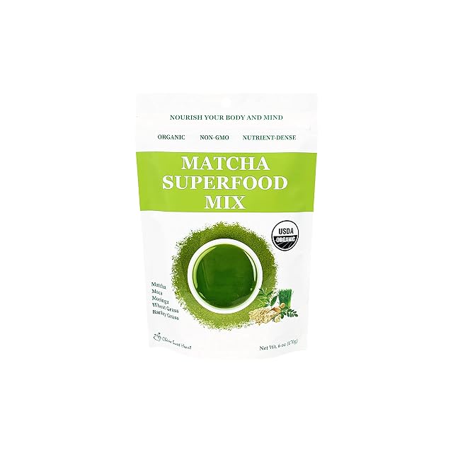 Cherie Sweet Heart Matcha Powder Green Superfood Mix Non-GMO Mixed Greens Plant Based Focus Energy Organic Green Tea