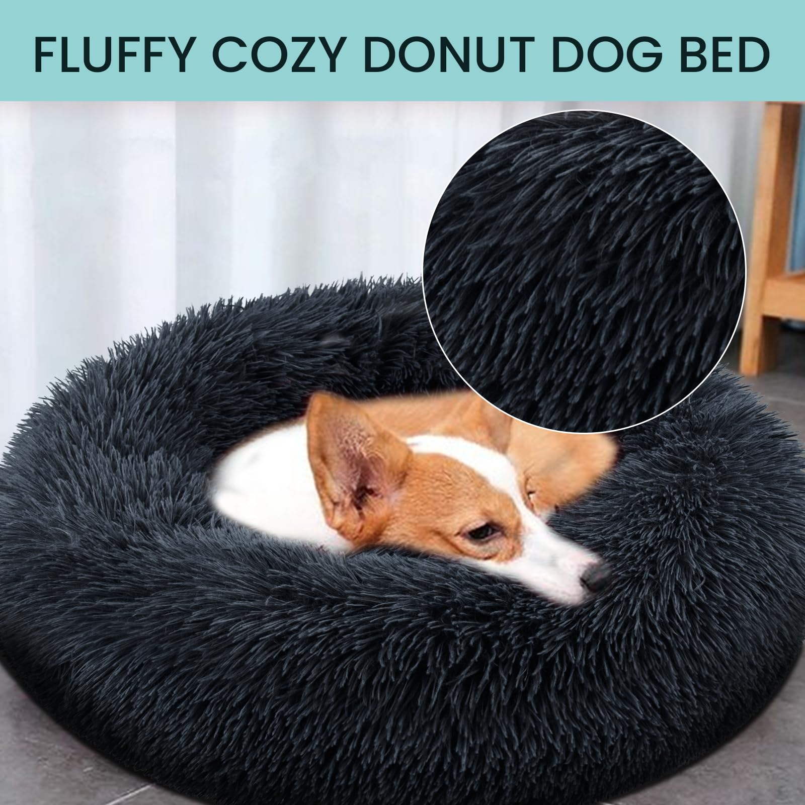 OKPOW Cuccia Morbida per Cani Gatto: Pelosa Lettino Puffy per Cuccioli Nuvola - Lavabile Peluche Ciambella Cuccia Calmante per Animali Domestici