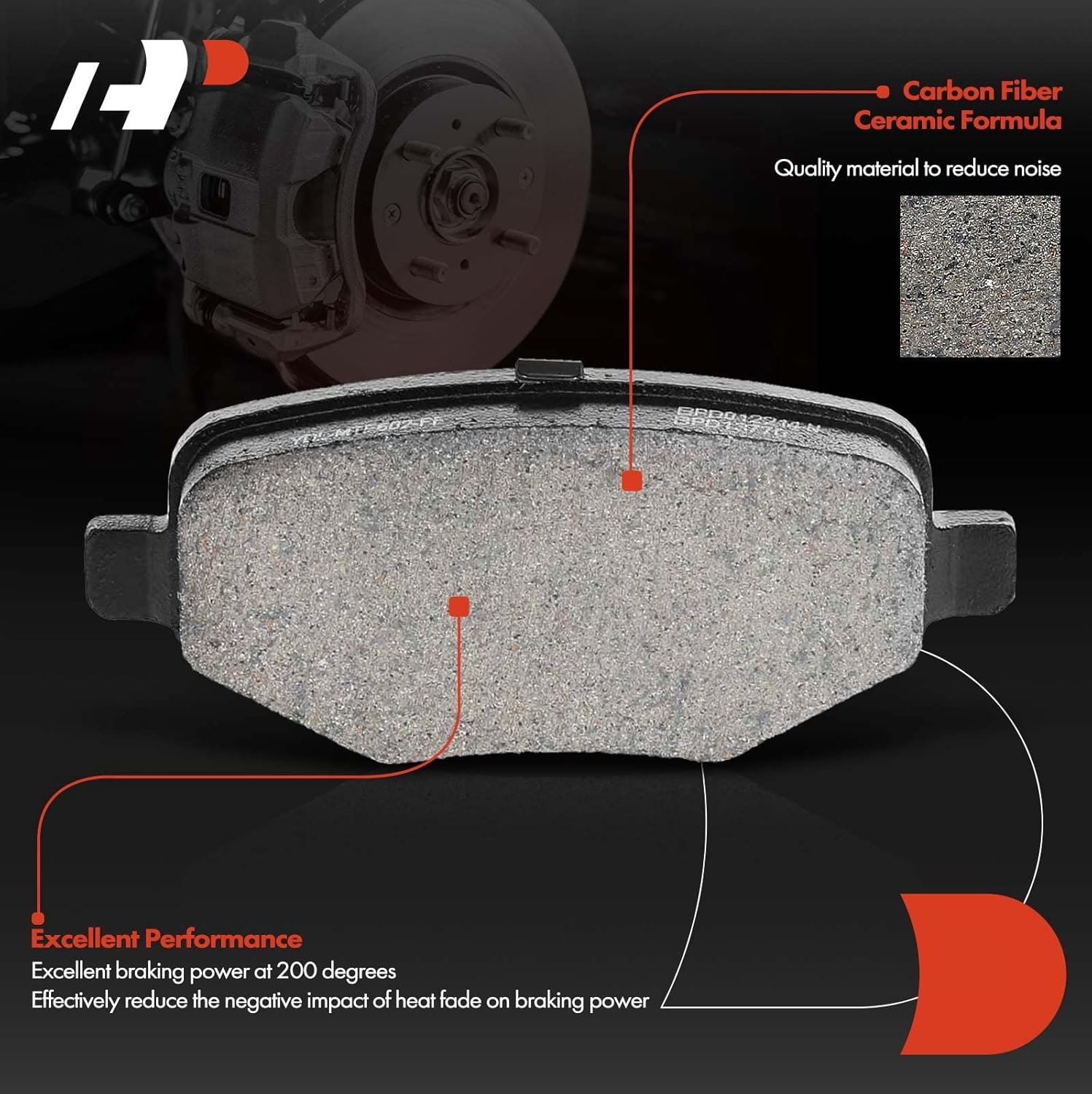 A-Premium 13.58 inch (345mm) Rear Vented Disc Brake Rotors + Ceramic Pads kit Compatible with Select Lincoln and Ford Models - MKS 2013-2016, MKT, Explorer/Flex 2015-2019, 6-PC Set