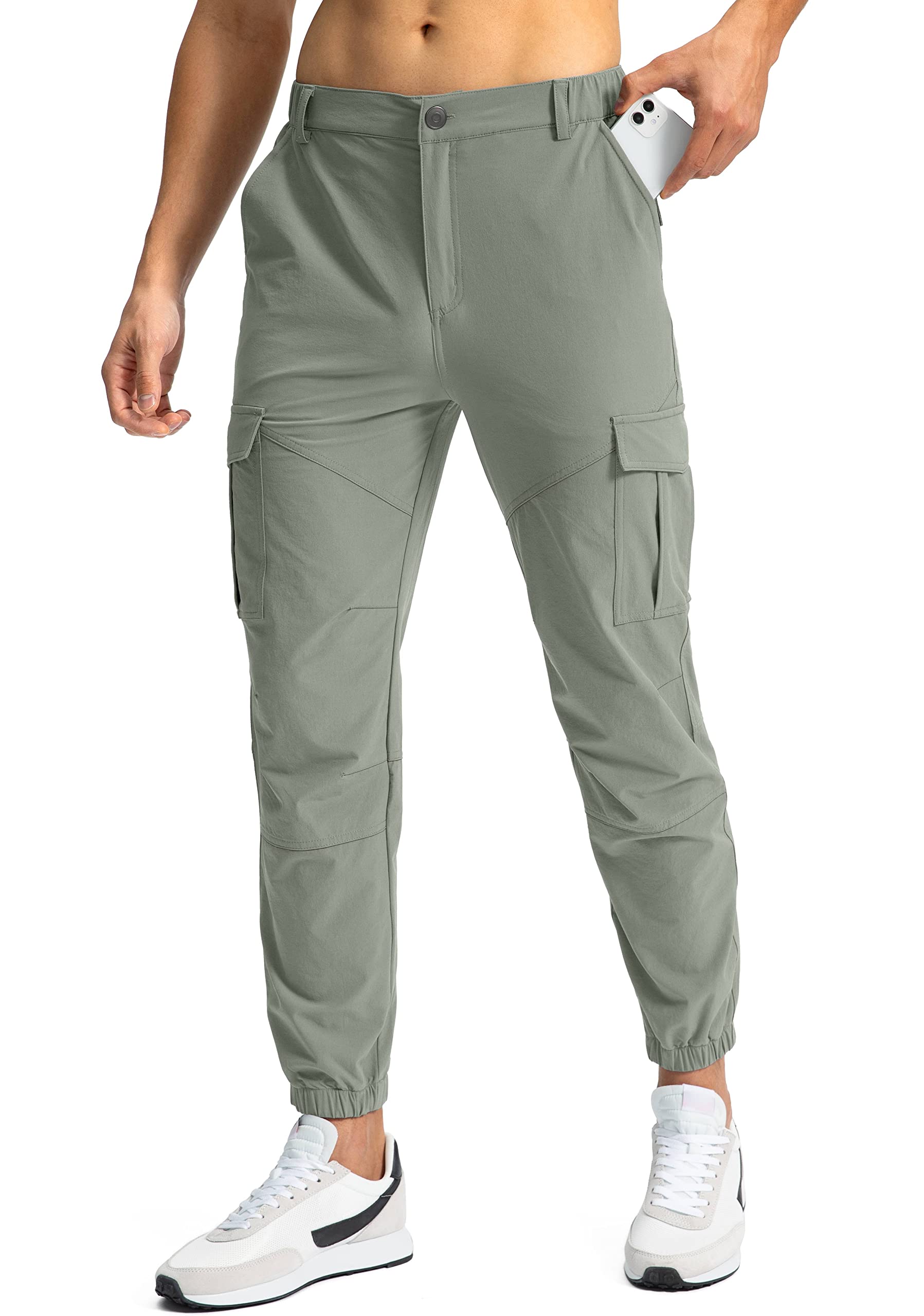 Buy PinkbombMen's Hiking Cargo Pants with 7 Pockets Slim Fit Stretch