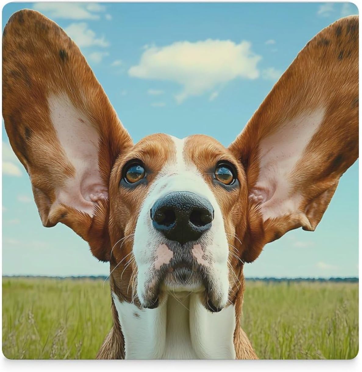 Basset Hound Dog Funny Funny Ceramic Coasters for Drinks Absorbent Cup Holder Tabletop Protector with Cork Base