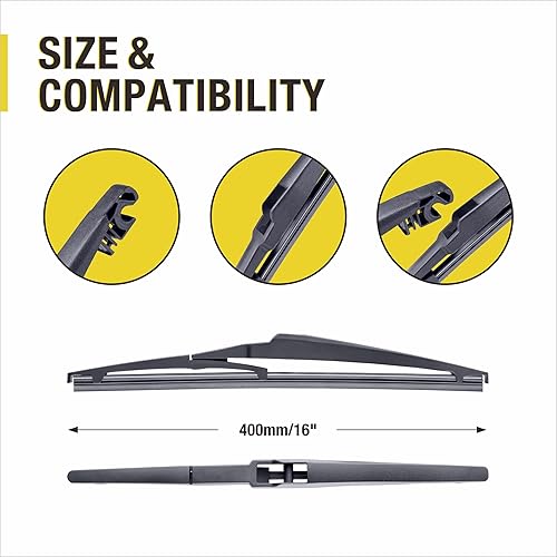 Miniatura 5 de Paquete de 2 limpiaparabrisas trasero de silicona de 16 pulgadas de repuesto para Toyota Sienna 2022-2011 Prius 2022-2004 Lexus RX350 RX450H