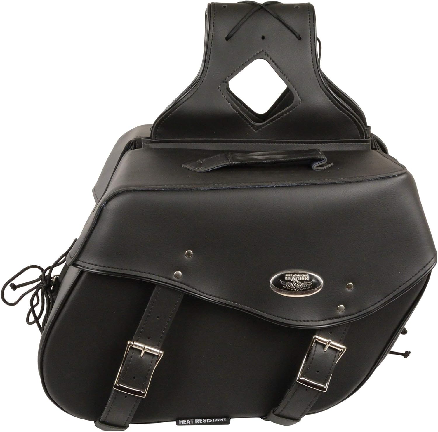 Milwaukee Leather SH55302ZB Black Large Zip-Off PVC Throw Over Saddlebags - One Size