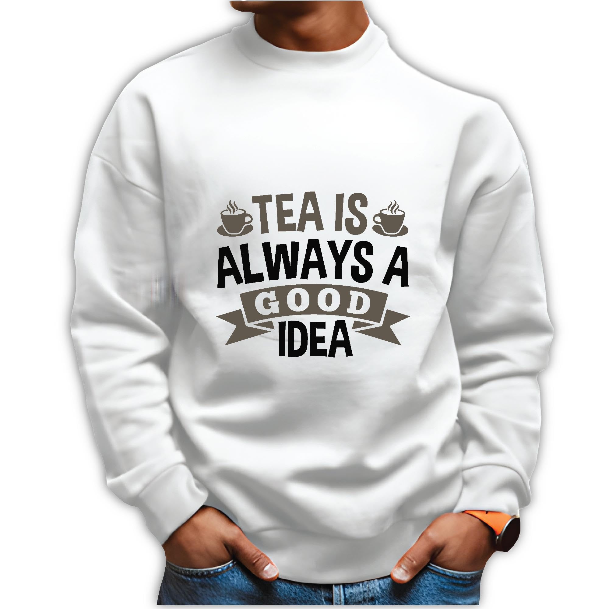 Gift Tea Lovers Create Moments of Joy White Grey Muticolor Unisex Sweatshirt