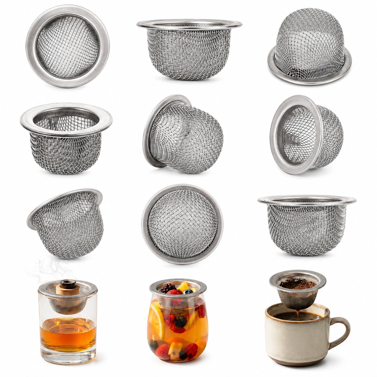 Filtres en acier inoxydable de 34 mm Zerodeko pour fumoir de prestige à whisky et cocktail