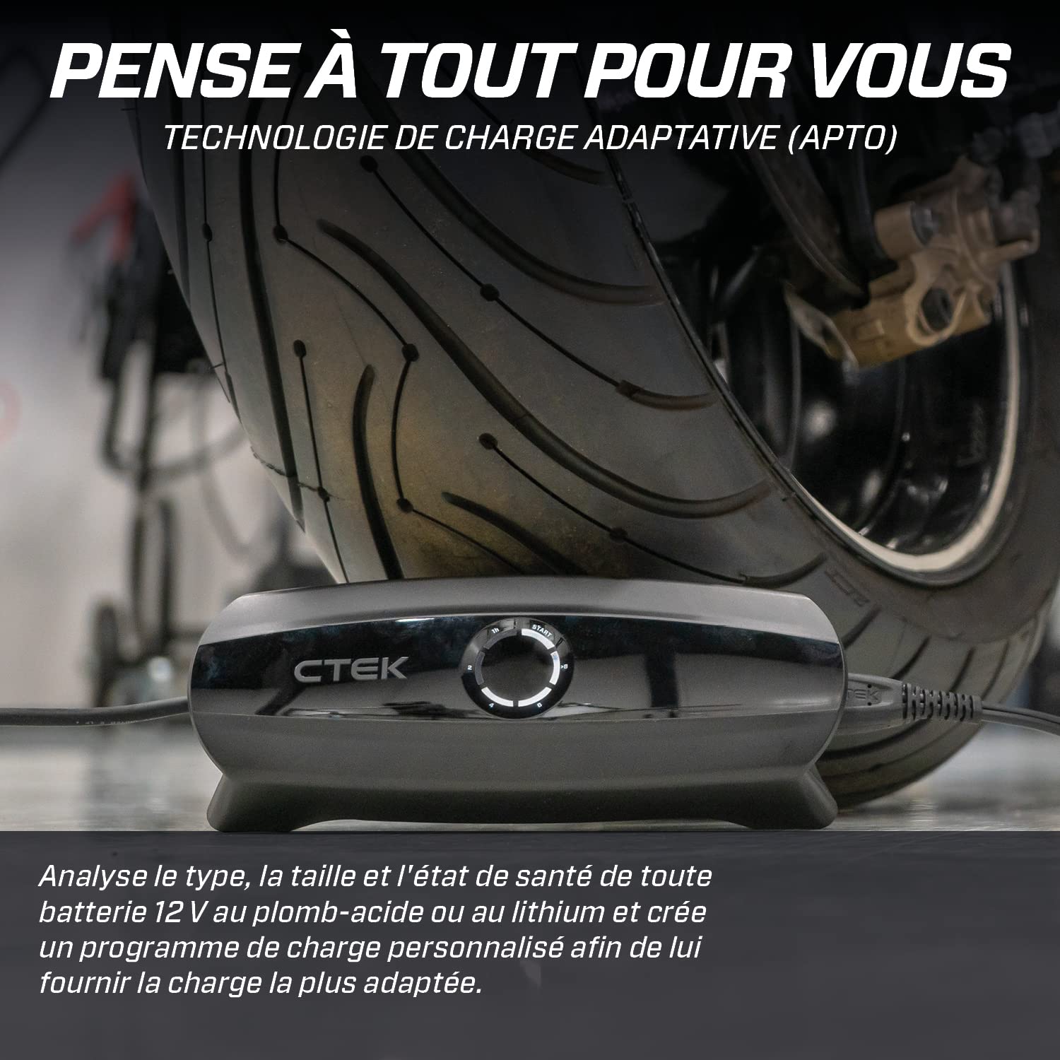 CTEK CS One, Chargeur De Batterie 12V, Intelligent, Voiture Et Moto, Mainteneur De Charge avec Charge Adaptative, App Et Pinces sans Polarité, Noir